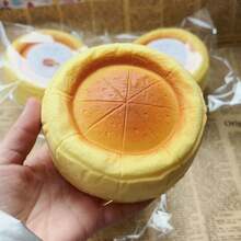 1pc Soft & Slow Rising Realistic Basque Cake Squishy Toy, Stress Relief Model, Suitable For Office To Relieve Anxiety And Tension - Multicolor - View 7