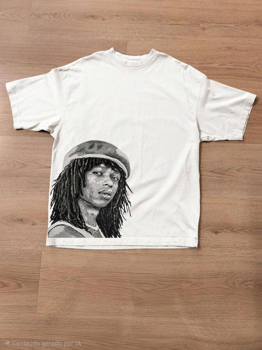 Djavan Exclusive Artwork T-Shirt – Urban Hip Hop / MPB Fashion - White - View 1