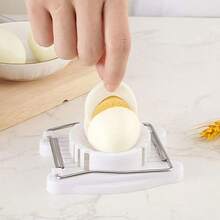 1pc Stainless Steel Egg Slicer With Plastic Handle - Manual Handheld Kitchen Tool, Precisely Cuts Eggs, Fruits And Vegetables - Durable, Easy To Clean, Suitable For Home And Restaurant Use, Kitchen Utensil | Egg Slicer | Durable Plastic Handle - Multicolor - View 7