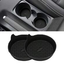 Black/Pink Car Cup Holder Mat, 3D Grid Textured Surface, Increased Friction With Cup Bottom, Firmly Holds Cup During Driving, Prevents Spilling - New Checkered Bowl-shaped Coasters - View 4