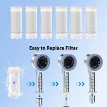 Handheld Showerhead Filter Cotton, 15-Piece Replacement Filter, Removes Chlorine, Fluoride, And Heavy Metals From Hard Water, High-Output Shower Filter, Beneficial To Skin And Hair Health