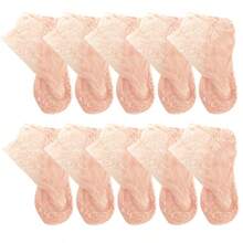 5 Pairs Of Summer Women's Student Thin Fashionable Comfortable Hollowed Out Mesh Breathable Rose Edge Lace Socks - Multicolor - View 18