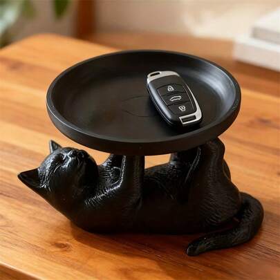 Caja de joyería impresa en 3D, bandeja de joyería con forma de gato adorable, soporte para llaves, diseño de gato peculiar y encantador, novedad para almacenar joyería, relojes, cosméticos en el hogar, bandeja organizadora de escritorio, regalo de cumpleaños, decoración navideña, exhibición de productos de cuidado de la piel, colección de joyas, decoración única, diseño divertido, caja de almacenamiento de moda, bandeja ligera, bandeja decorativa, bandeja multifuncional, coleccionista de joyas, organización del hogar
