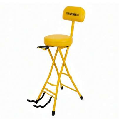 5Core Guitar Stool 3.15 Padded Chair Backrest Foldable Music Stand