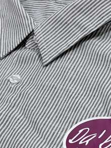 Áo sơ mi nam kẻ sọc phong cách retro, áo tay ngắn chất liệu cotton pha thoáng khí, áo in họa tiết nước, áo sơ mi dáng rộng cài nút phong cách đường phố retro, áo sơ mi thường ngày mùa hè năng động. - Nhiều màu - Xem 5