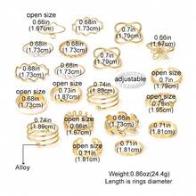 21件套女士可调节戒指套装 - 可叠戴金色水钻珍珠/链条/几何图案多款时尚指环饰品，适合日常和派对装扮 - 彩色 - 查看 3