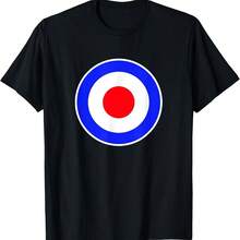 Retro Style Mod Roundel Design Red White Blue White Circles T-Shirt - Gris - Ver 1