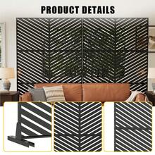 Pantalla de Privacidad Metálica de 74" Alto x 47.2" Ancho con Soporte, Panel Divisor de Habitación Decorativo Exterior, Partición de Patio Libre para Terraza, Balcón y Jardín, Uso Dual Interior y Exterior - Estilo 1 - Ver 4