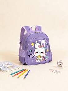 大容量学生背包，时尚可爱ins风背包，多功能大童书包 - 彩色 - 查看 8