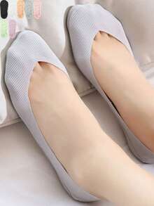 5双夏季女士船袜，隐形短袜设计，不露脚趾，低帮硅胶防滑，穿着舒适，轻盈顺滑。 - 彩色 - 查看 2