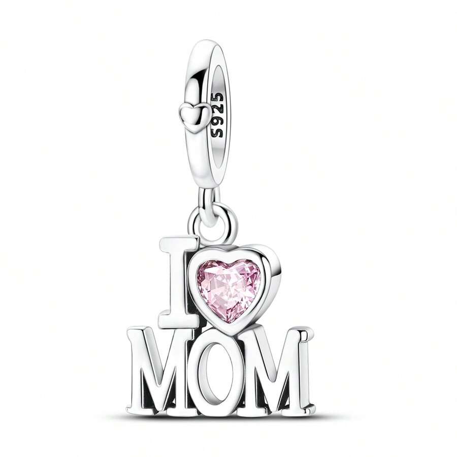 925纯银“MOM”字母吊坠，可搭配原装手链项链，刻字母亲主题DIY首饰礼物 - KSC511 - 查看 1