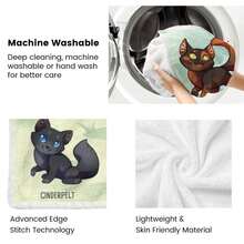 Nostalgic "Warrior Cats Thunder Clan" Blanket Gifts For Book Fans Teens Soft Flannel Throw Blanket Fandom Vibe Gifts For Birthday Decor Bedding Book Theme Blanket For Sofa Bed - Nhiều màu - Xem 4