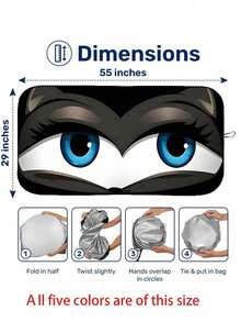 趣味可折叠汽车挡风玻璃遮阳罩，有效阻挡紫外线，保护车内免受阳光照射，通用尺寸 59.06 x 27.5 英寸，让您的爱车保持凉爽 - 有趣的汽車遮陽擋 - 查看 5