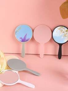 3pcs New Handheld Small Mirrors, Delicate Compact Makeup Mirrors, Portable Round Mirrors, Unisex, Suitable For Parties - Multicolor - View 1
