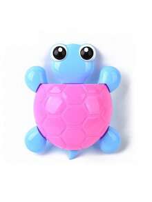 Adorable Turtle Wall Organizer With Strong Suction Cups Cute Cartoon Toothbrush Holder & Bathroom Storage Rack For Multi-Use PP Container For Toothpaste, Pens, Makeup Brushes Space-Saving Travel Organizer, Decor Storage,Cute Animal Shaped Blue Turtle Toothbrush Holder Wall Mounted Bathroom Toothpaste Storage Rack, Bathroom Accessories, Room Decor - Multicolor - View 12