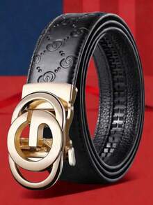 Men's Business Fashion Belt, Fully Automatic Metal Letter Buckle, Daily Decorative Jeans Belt Accessory For Men And Women, Premium Gift, Suitable For Daily Commute Matching - Multicolor - View 14