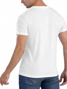 Plus Size Men Lauryn Hill Portrait Print Casual Soft Short Sleeve Pure Cotton 220gsm T-Shirt - 白色 - 查看 5