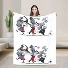 Lock Shock And Barrel Knitted Blanket Nightmare Before Christmas Flannel Throw Blankets Decoration Ultra-Soft Warm Bedsprea.Jpg - White - View 1