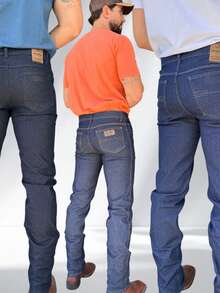 Kit 3 calças básicas com elastano, Conforto para Dia a Dia e Trabalho, 36 AO 54 Unglis jeans - Azul - Visão 9