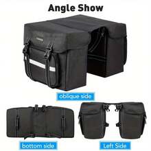 High-Capacity, High-Quality Bicycle Rear Seat Bag, Electric Bike Rear Rack Luggage Bag, Adjustable Shoulder Strap - Durable, Spacious, Convenient Commuting And Travel Bicycle Accessory - Black - View 9