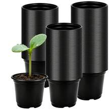 100pcs Small Flower Pots And Seedling Pots - Made For Outdoor Succulent Mini Garden & Seed Germination - Black - View 1