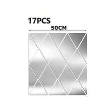 1 Pack/58pcs Acrylic Mirror Wall Stickers, Diamond Combination Background Wall Decals - Shatterproof, Frameless, Self-Adhesive, Mirror Tile Set, Suitable For Bedroom, Home Gym And Closet - Easy Installation, Space-Saving Design, Best Gift For Birthday, Graduation, Home Decor, Back To School, Study Supplies - Silver - View 15