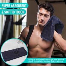 6PCS Toalla Fitness Gym Toalla Deportiva Absorbente Secado Rápido Absorbente de Entrenamiento Ligera de Viaje para Deporte Yoga Playa Ducha. - Gris Negro - Ver 3