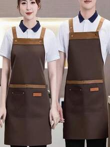 1pc Adjustable Unisex Apron With Pockets, Waterproof And Stain-Resistant, Suitable For Cooking, Baking, Grilling In Kitchen, Cafe, Restaurant - Multicolor - View 17