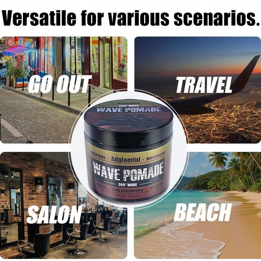 113g Black Hair Oil: Strengthens And Prevents Hair Breakage And Frizz, Suitable For Curly/Natural Hair, Provides Soft And Shiny Styling Without Greasiness. Apply A Small Amount Daily For Daily Hair Care And Styling. - Wave Pomade*113g - View 1