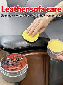 Leather Care Wax, Sofa Seat Leather Conditioner (With Polishing Sponge), Specially For Leather Goods, Used For Nourishing And Polishing Leather Bags, Shoes, Sofas, Particularly Suitable For Caring For Leather Of Any Color, Can Enhance The Luster Of Leather Goods Of Any Color.,Shoe,Spring Summer Picks,Brides Maid Gifts,Room,Bedroom Decor,Beach,Travel,For Men,For Women,Vacation,Women's Day,Travel Essentials,Wedding Favours,Y2k,Bedroom,Car Accessories Women,Kitchen Decor,Wedding,Y2k,Party,Mother's Day Gift,Bedroom Decor,Garden,Kitchen Decor,Summer,Beach,Travel Essentials,Room Decor,Squishy,Graduation - Yellow - View 4