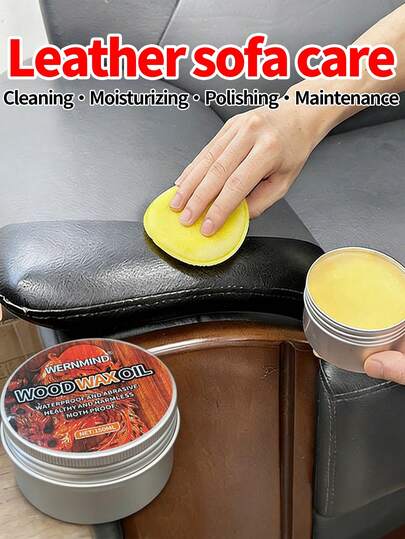 Leather Care Wax, Sofa Seat Leather Conditioner (With Polishing Sponge), Specially For Leather Goods, Used For Nourishing And Polishing Leather Bags, Shoes, Sofas, Particularly Suitable For Caring For Leather Of Any Color, Can Enhance The Luster Of Leather Goods Of Any Color.,Shoe,Spring Summer Picks,Brides Maid Gifts,Room,Bedroom Decor,Beach,Travel,For Men,For Women,Vacation,Women's Day,Travel Essentials,Wedding Favours,Y2k,Bedroom,Car Accessories Women,Kitchen Decor