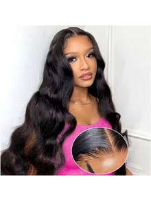 180% Density Body Wave Lace Front Wigs For Women Human Hair Long Curly Wavy Wigs Natural Looking Breathable Wigs For Cosplay Costume Accessories Natural Curly Hairline,13x4 Transparent Lace Front Wigs Human Hair With Baby Hair Glueless Design For Daily Use, Black Options, Daily Wear Wig 36" Body Wave Lace Front Wig For Women Body Wave Lace Front Wig Hair Natural Black Color Human Hair For Women(Bob Wigs 8-16 Inch) - SNatural - View 4