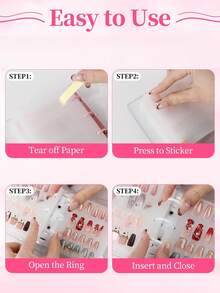 1pc A8 Size Nail Sticker Album, Includes 2 Refill Pages, Double-Sided Thick Adhesive Tape, Nail Polish Color Display & Storage - Multicolor - View 4