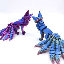 2026新款3D打印14厘米多关节可动九尾狐模型玩具，动物模型玩具，家居装饰，男孩礼物，桌面摆件，完美礼物，节日礼物，生日礼物，模型爱好者礼物 - 彩色 - 查看 4