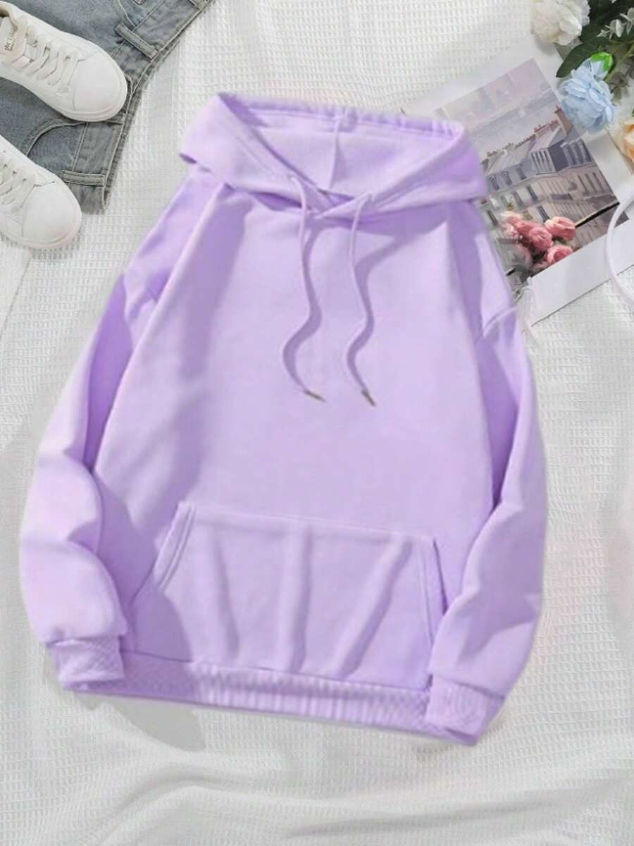 Mens Graphic Hoodies Y2k Cute Pullover Oversized Fashion Streetwear Casual Hooded Sweatshirt Unisex Tops - Màu Lilac Tím - Xem 1