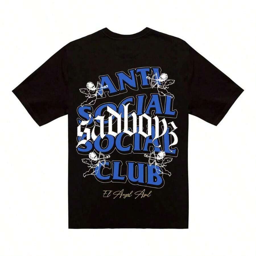 Camiseta básica antisocial del club social Sadboy L3RA - Negro - Ver 1