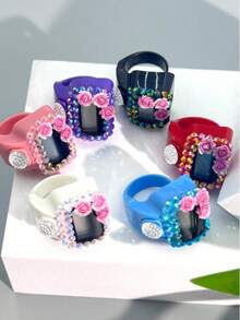 Custom 3-Flower Rhinestone Ring Counter, Electronic Rosary Ring, Prayer Ring Counter, Electronic Counter, Large Clear Display, Suitable For Various Scenarios, Compact And Portable, Carry Anytime - Multicolor - View 9