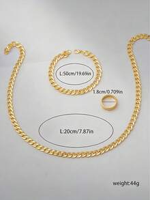Bộ 3 dây chuyền mắt xích kiểu mạ vàng - Phong cách Hip Hop, phụ kiện dự tiệc đa năng, phù hợp cho cả nam và nữ. - Nhiều màu - Xem 7
