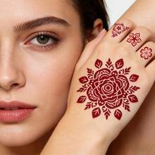 2 Tờ Hình Xăm Tạm Thời Màu Nâu - Họa tiết Mandala Cổ Điển & Hoa Tinh Tế, Thiết Kế Tinh Xắn Cho Trang Điểm Hàng Ngày & Dự Tiệc, Trang Trí Tay & Cơ Thể Sáng Tạo Cá Nhân, Miếng Dán Hình Xăm Phong Cách Cổ Điển Cao Cấp. - màu nâu - Xem 4