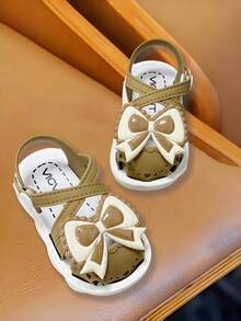 Girls' Sandals, New Summer Princess Sandals, Children's Soft Bottom Little Girls Bow Beach Shoes - Khaki - View 8