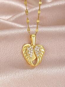 1pc Delicate Elegant Light Luxury Openable Flower/Four-Leaf Clover/Butterfly/Heart Pendant Necklace With Stainless Steel Chain As Daily Wear Jewelry Accessory Gift