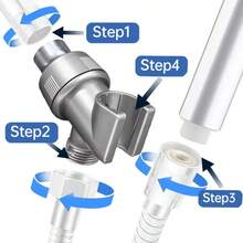 Handheld Shower Head Holder With Swivel Ball Joint, Adjustable Shower Arm Bracket, High-Quality ABS Holder, Connects Shower Arm And Shower Hose - Grey - View 2