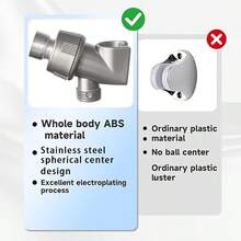 Handheld Shower Head Holder With Swivel Ball Joint, Adjustable Shower Arm Bracket, High-Quality ABS Holder, Connects Shower Arm And Shower Hose - Grey - View 7