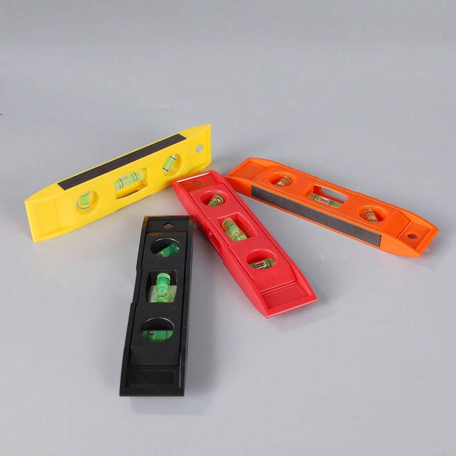 6 Inch Magnetic Leveling Ruler, 6 Inch Horizontal Ruler Measuring Level Ruler With Magnetic Edge - Black - View 1