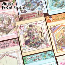 12pcs Modern Architectural DIY House Stickers, Landscape Stickers, Scene Stickers (Includes 12 Scene Cards + 12 Elements + 3 Effect Sheets), 3D Miniature House Diorama Stickers, DIY Scrapbooking Stickers, Handbook Stickers, Christmas, Halloween, Thanksgiving Party Gifts, Multiple Sizes Available - Multicolor - View 8