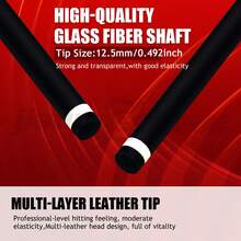 Professional Grade Fiberglass Billiard Cue - 12.5mm Multi-Layer Tip, 304 Stainless Steel Joint, Anti-Bending Technology (Advanced Coating), Designed For Competitive Players, Great Gift For Christmas, Father's Day, Valentine's Day - Durable And Precise Billiard Equipment - 386-1 Monster Red + Joint Protector - View 5