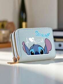 1pc Stitching Print Dual Zipper Wallet, Short Coin Purse With Card Slots, Large Capacity Credit Card Holder And Coin Pocket, Multiple Colors Available, Casual & Versatile, Suitable For Teenagers, Women, Students, Unisex, Essential For Travel And Back To School, Travel Accessory - Multicolor - View 12