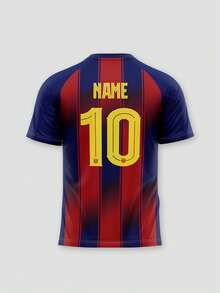 Customized Barcelona Football Team Uniforms For The 2026-27 Season, Including Personalized Logos, Numbers, Team Name, And Player Names. Sports - Red - View 4