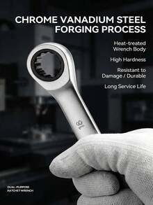 High Hardness Ratchet Wrench Set (8PCS) – Durable, Tough & Sleek Reversible Hand Tools For Automotive & DIY - 8pcs Set - View 3