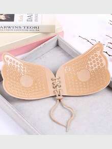 2pcs/1pc Reusable Strapless Invisible Bra, Cleavage Enhancing Invisible Bra, Women Invisible Backless Bra With Nipple Covers - Multicolor - View 3